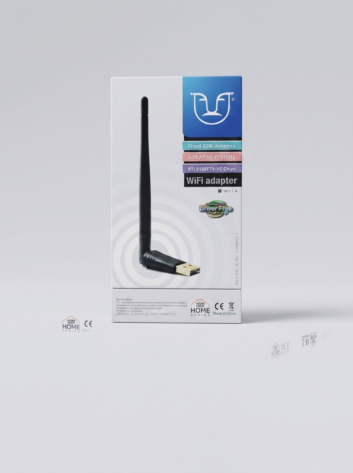 W114 USB WiFi Adapter with 3dBi Antenna – 2.4GHz Wireless Network Adapter