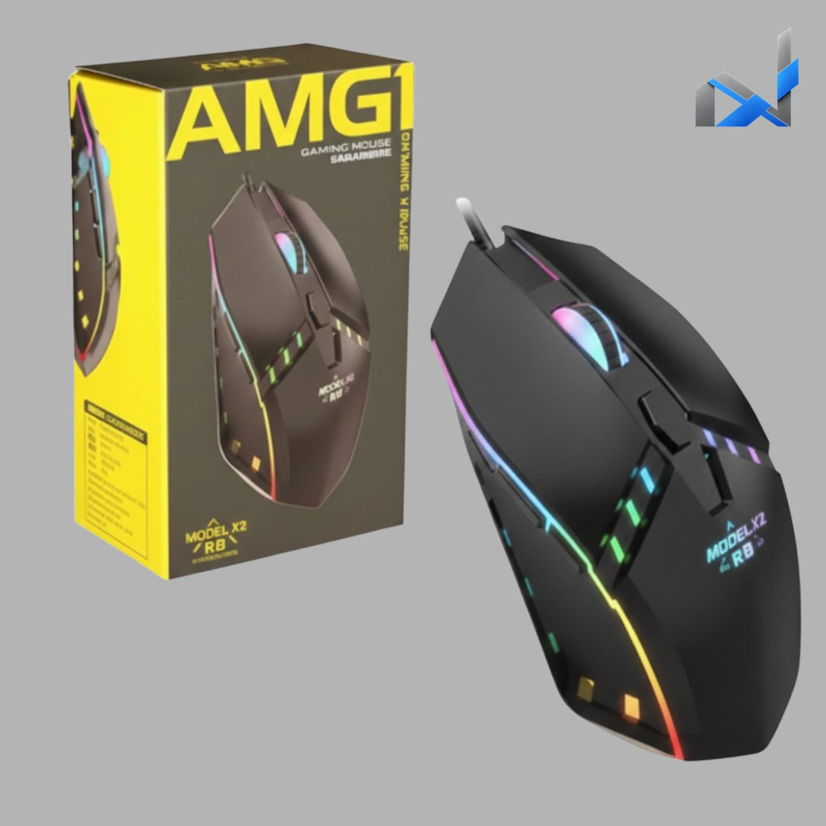 AMG1 X2 RGB Gaming Mouse – Wired USB Optical Mouse for PC & Laptop